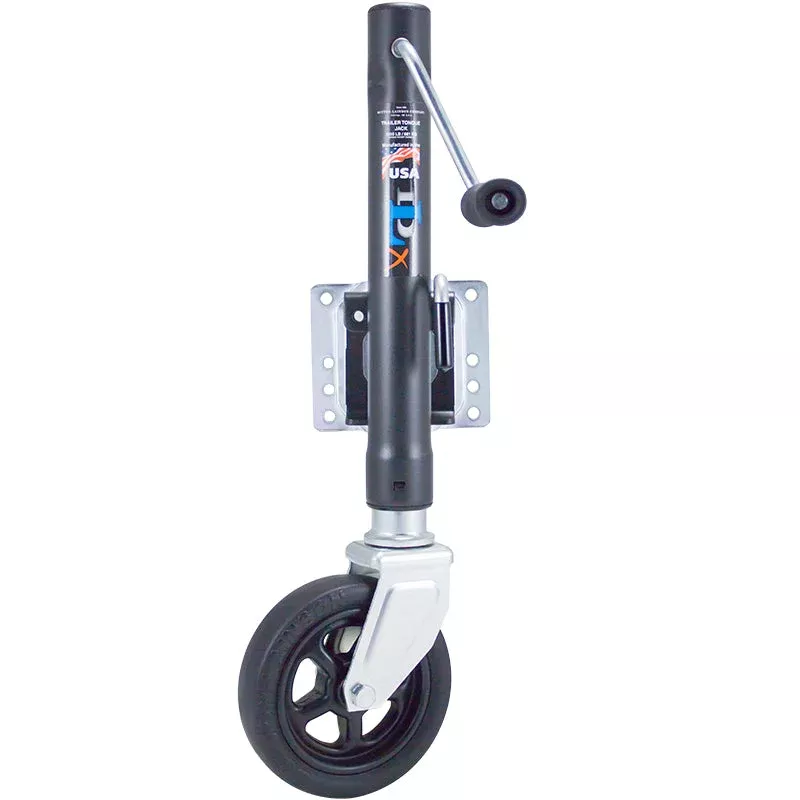 1500 LB SWIVEL JACK 8′ WHEEL BLACK