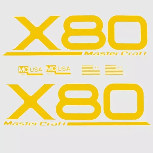 2006 MasterCraft X80 Boat Decals 2323105 | Yellow Stickers (Kit)