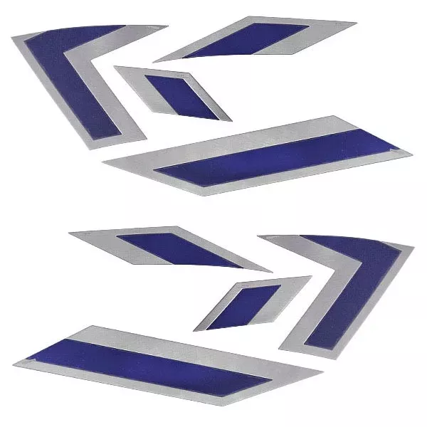 2013 MasterCraft X-Star Boat Raised Emblem Decals 7501543 | OEM Blue Silver (8PC)