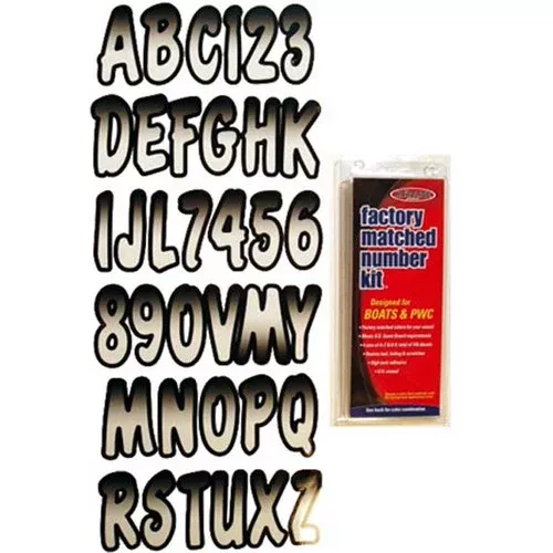 3″ Boat Letter and Number Kit – White and Black