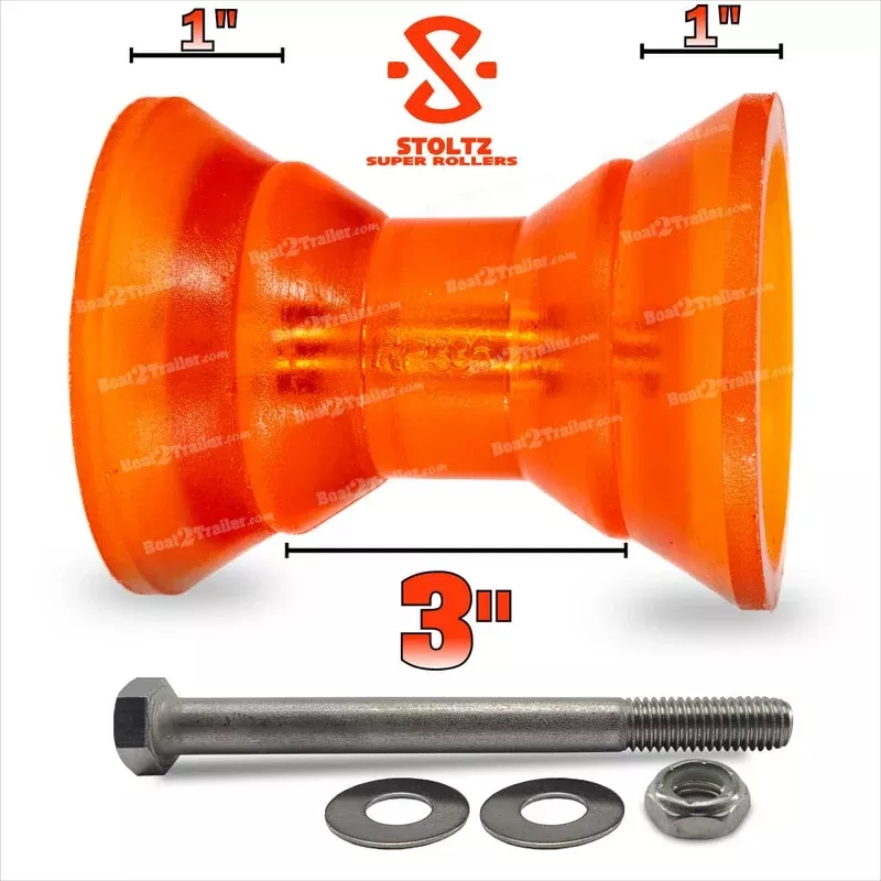 3″ Boat Trailer Roller Slotted V Kit With Bell End Caps – Stoltz