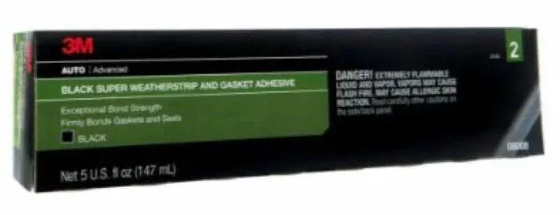 3M 08008 Weatherstrip and Gasket Adhesive, Paste, Solvent-Like, Black,