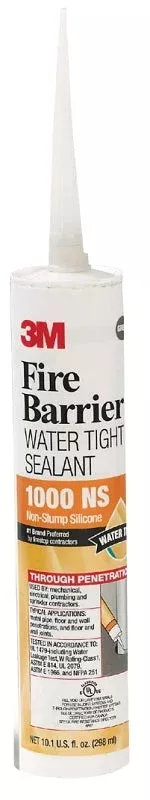 3M 1000 NS Fire Barrier Sealant, 10.1 oz, Cartridge, Light Gray