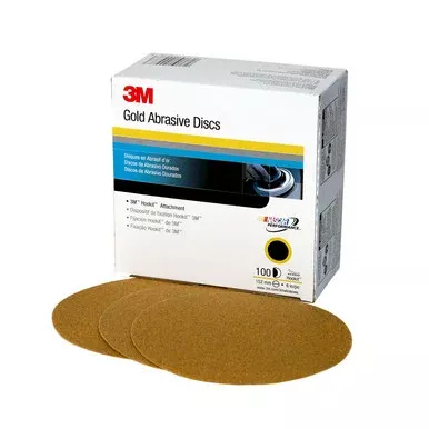 3M Center 6″ P220 Grit Hookit Gold Film 7000119716