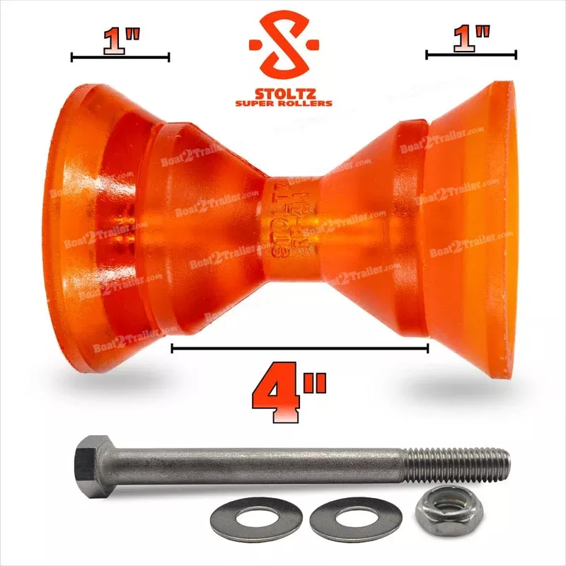4″ Boat Roller Kit Slotted V W Medium Bell Caps RP414-435 Stoltz