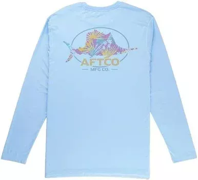 Aftco Tropical UVX Long Sleeve Shirt – Airy Blue – Medium