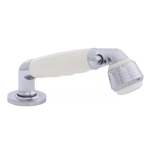 Ambassador Marine – Deck-Mount Sprayer- Classic Warm White Sprayer, 6′ White Rubber Marine Hose, Low Profile Holder – 134-0012-WH-R