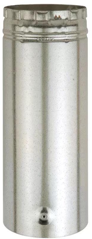 AmeriVent 5E12A Type B Gas Vent Pipe, 5 in OD, 12 in L, Galvanized Ste
