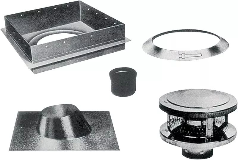 AmeriVent 6HS-RKS Chimney Kit, Stainless Steel, Includes: (1) Ceiling