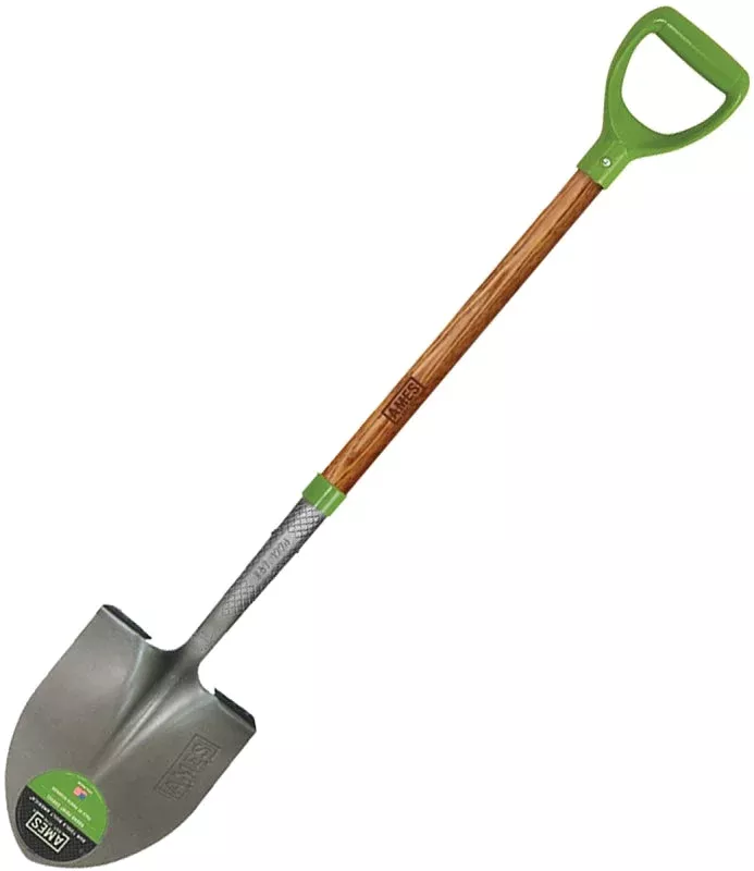 Ames 2535800 Digging Shovel, 8-3/4 in W Blade, Steel Blade, Hardwood H