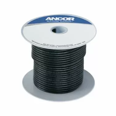 Ancor 108002 Tinned Copper Wire, 10 AWG (5mm), Black – 25ft