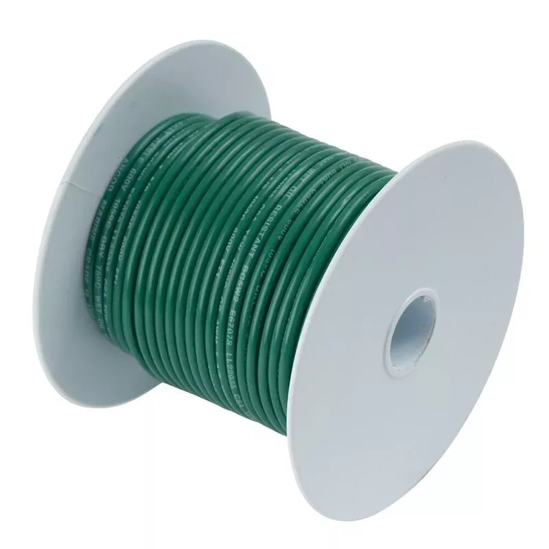 Ancor Green 8 AWG Tinned Copper Wire 25′ (111302)