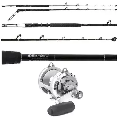 Avet EXW30/2 Silver Rod & Reel Stand Up Combo w/ Platinum Hook TDPS643050WTSIN-TERM