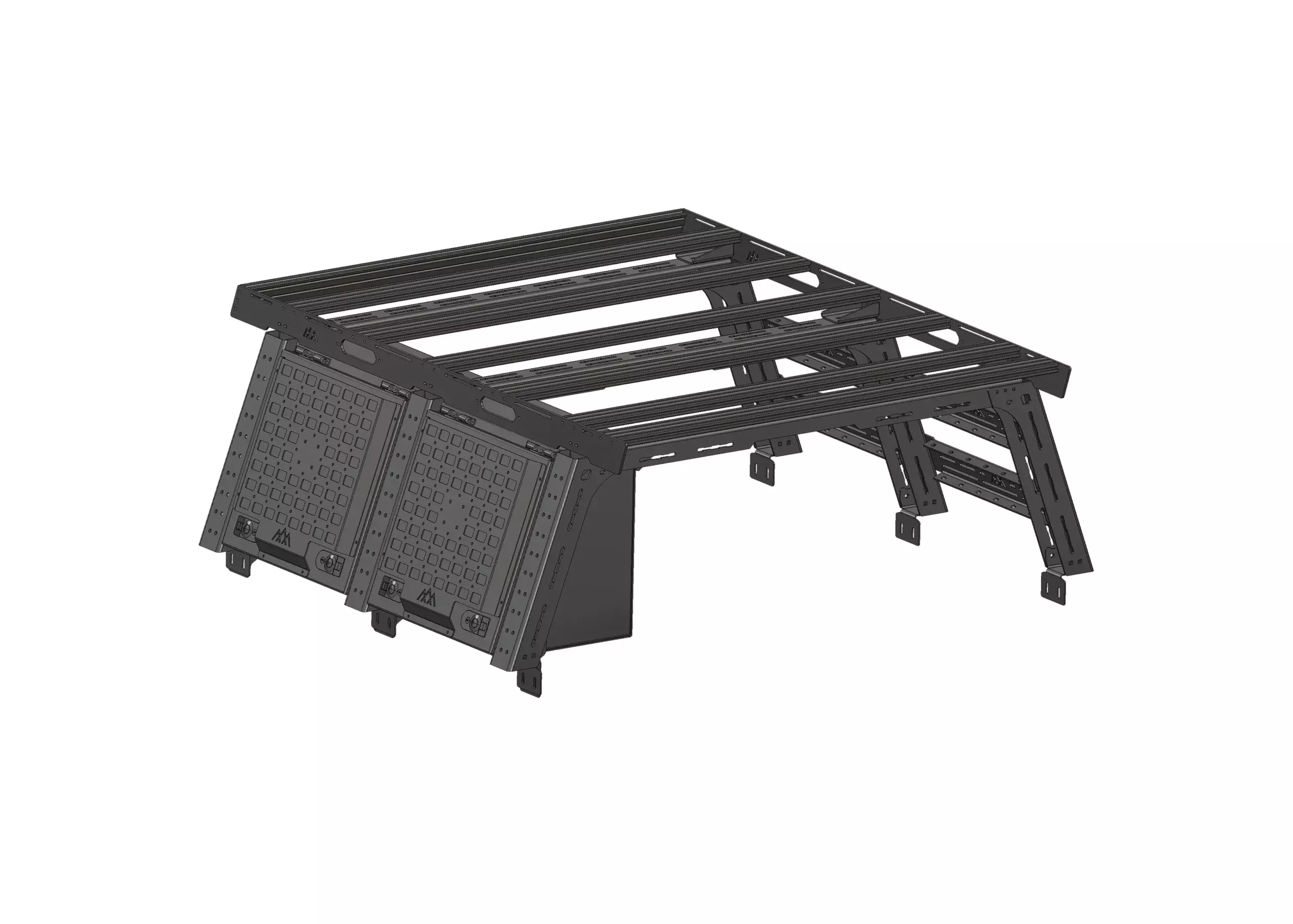Backwoods Full Height Bed Rack Enthusiast Bundle for 2022+ Toyota Tundra (Bed Rack + Topper + 2 Storage Boxes)