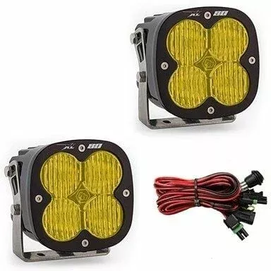 Baja Designs XL80 Amber Lens Wide Cornering Pattern LED Light Pods (Pair) (677815)