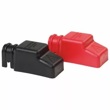 Blue Sea 4018 Dual Post CableCap Black+Red I/O Pair Battery Terminal 1/0 Size