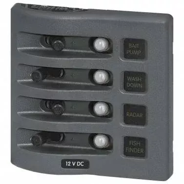 Blue Sea 4374 WeatherDeck Circuit Breaker Panel 12V 24V DC Waterproof 4 Pos – Fredwarner Marine & Outdoors