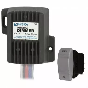 Blue Sea 7506 Deckhand Dimmer 12V DC 6A LED Memory Momentary ON-OFF-ON Switch