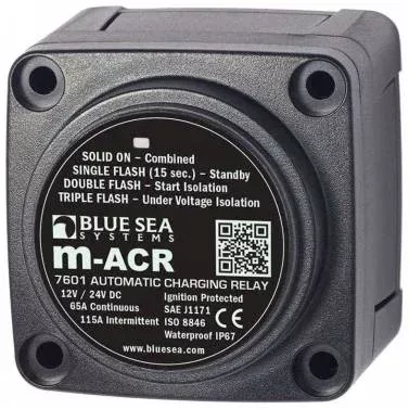 Blue Sea 7601 m-Series Automatic Charging Relay 12V 24V DC 65A