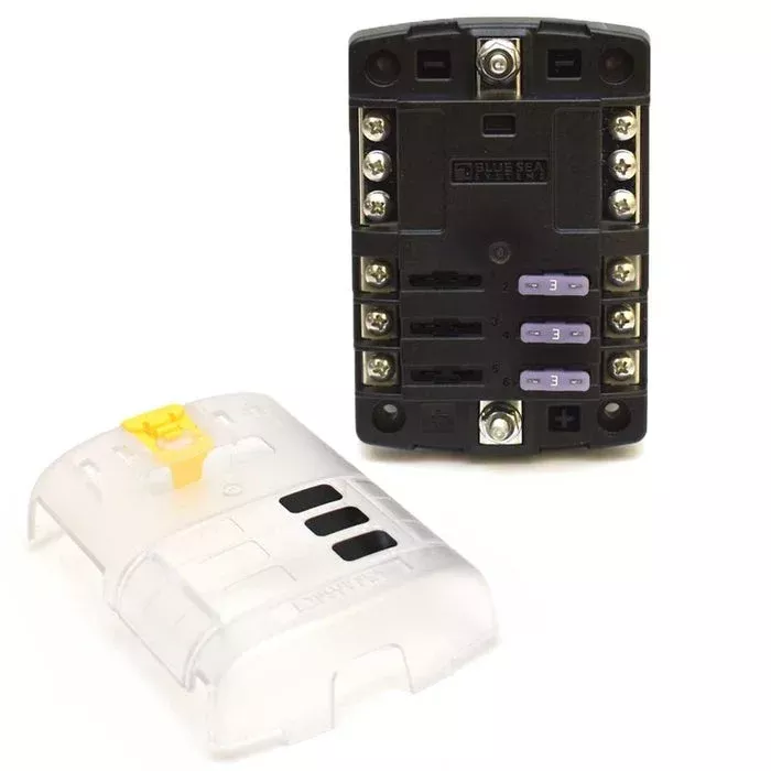 Blue Sea Systems Boat Fuse Block AD-352-143 | 6 Slot 4 7/8 x 3 3/8