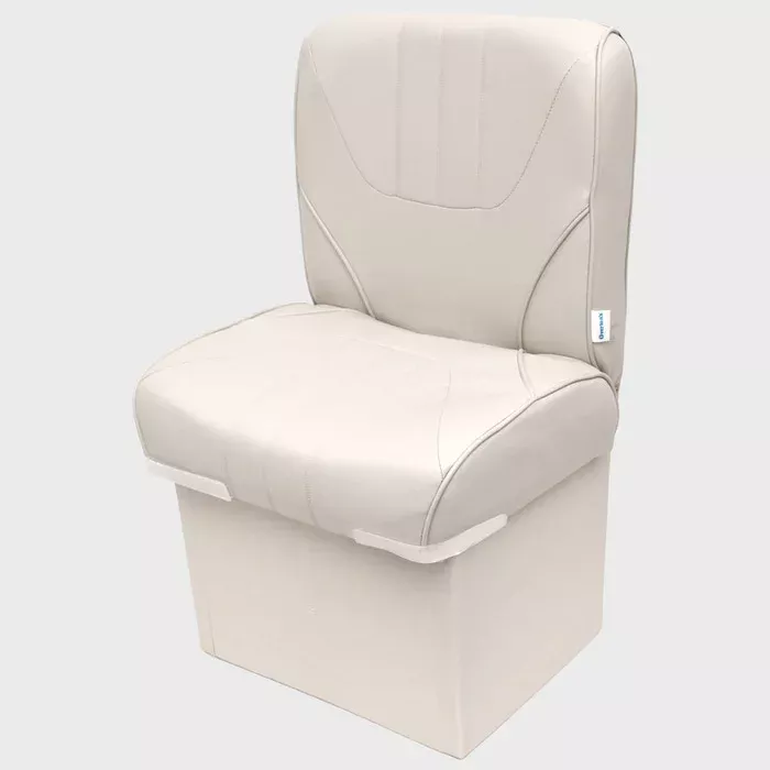 Boat Deluxe Jump Seat 742324 | White Vinyl Cushions w/ 10 Inch Base