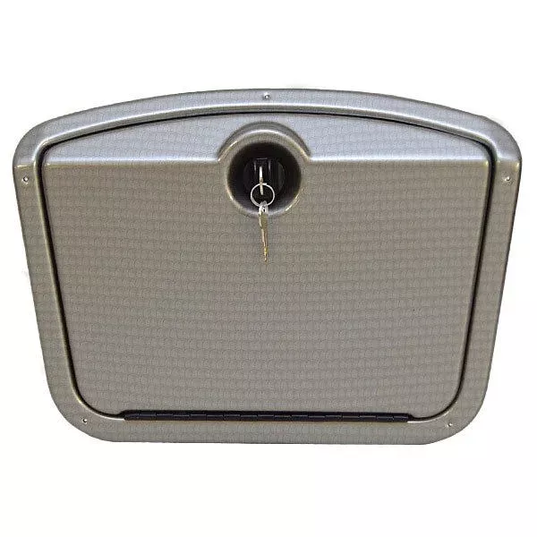 Boat Locking Glove Box Panel | Silver Hatch Door