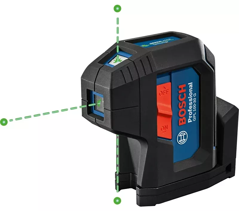 Bosch GPL100-30G Three-Point Alignment Laser Level, 125 ft, +/-1/8 in
