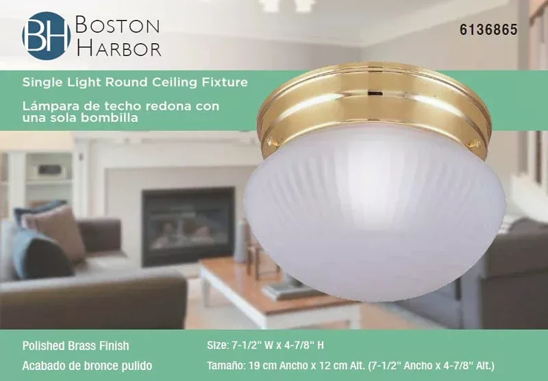 Boston Harbor F13BB01-68623L Single Light Round Ceiling Fixture, 120 V