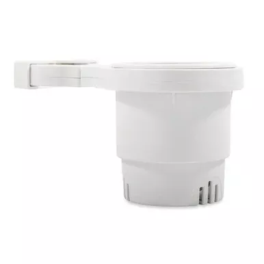 Camco Clamp-On Rail Mounted Cup Holder – Large for Up to 2″ Rail – White