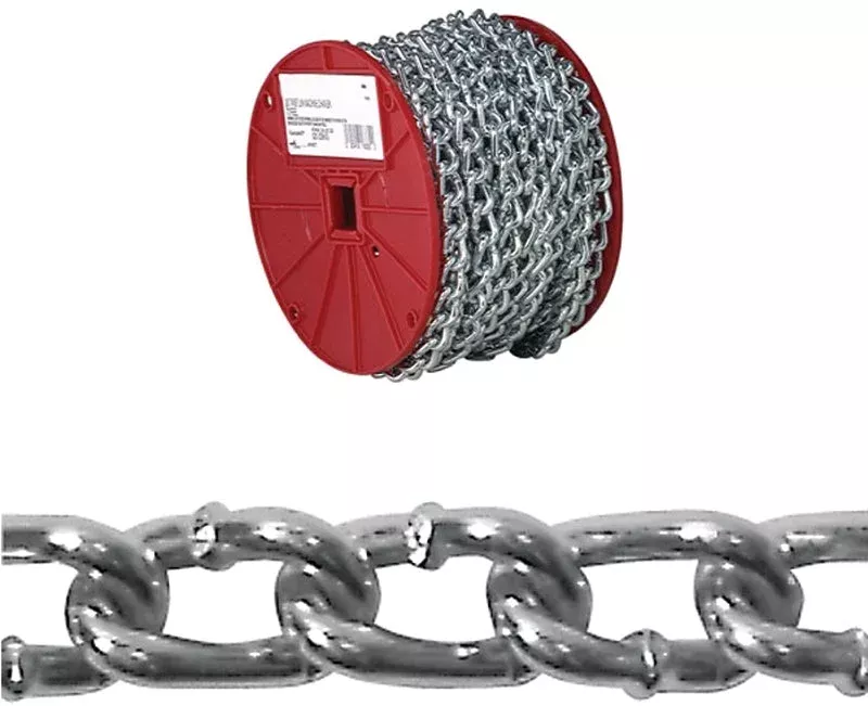 Campbell 0722527 Twist Link Machine Chain, #2/0, 70 ft L, 520 lb Worki