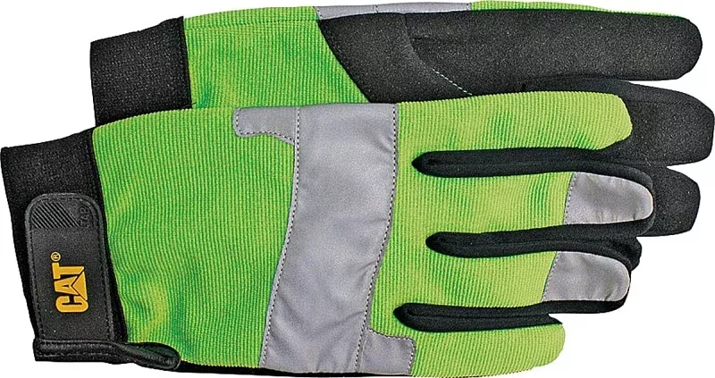 Cat CAT012214L Utility Gloves, L, Synthetic Leather, Black/Fluorescent
