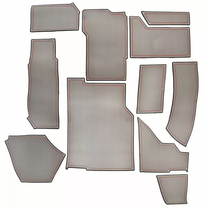 Cobalt Boat Non-Skid Cockpit Mats 403835 | A36 Slate Gray Red (11PC)