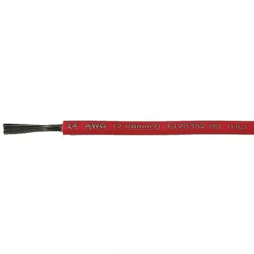 Cobra Wire A1014T01100FT Primary Tinned Copper Wire, 14 AWG, 100′, Red