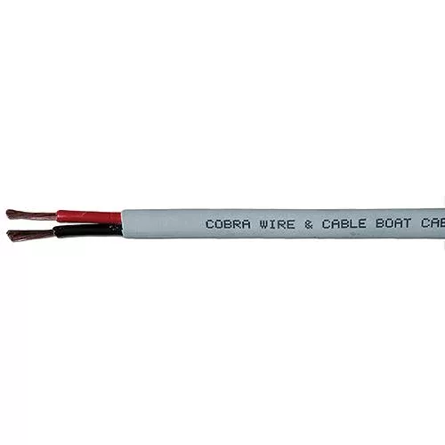 Cobra Wire B7G12B21100FT Bare Copper Duplex Wire, 12/2, 100′, Gray