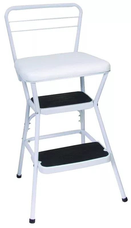 Cosco 11130WHT Counter Chair/Step Stool with Lift-up Seat, 33.858 in H