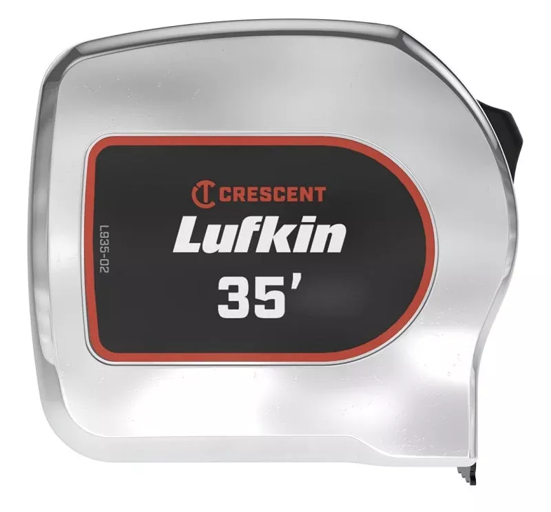 Crescent Lufkin Chrome Power Tape Series L935-02 Tape Measure, 35 ft L