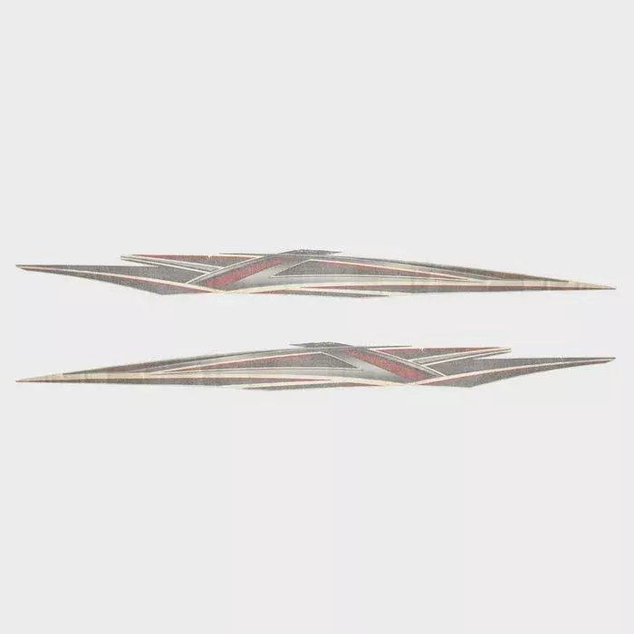Crestliner Boat Graphic Decal Set 2271149 | PT18 / PT20 Red Gray (2PC)