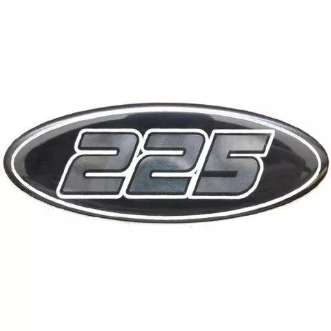 Crownline Boat Raised Decal | 225 Black 3 1/2 x 1 1/4 Inch