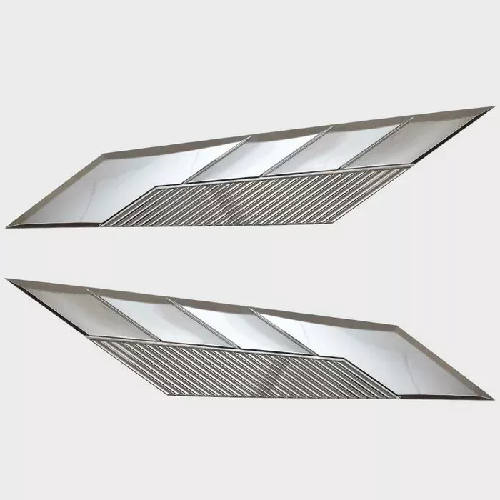 Cruisers Boat Raised Hull Decals | Accent Silver Stickers (2 PC)
