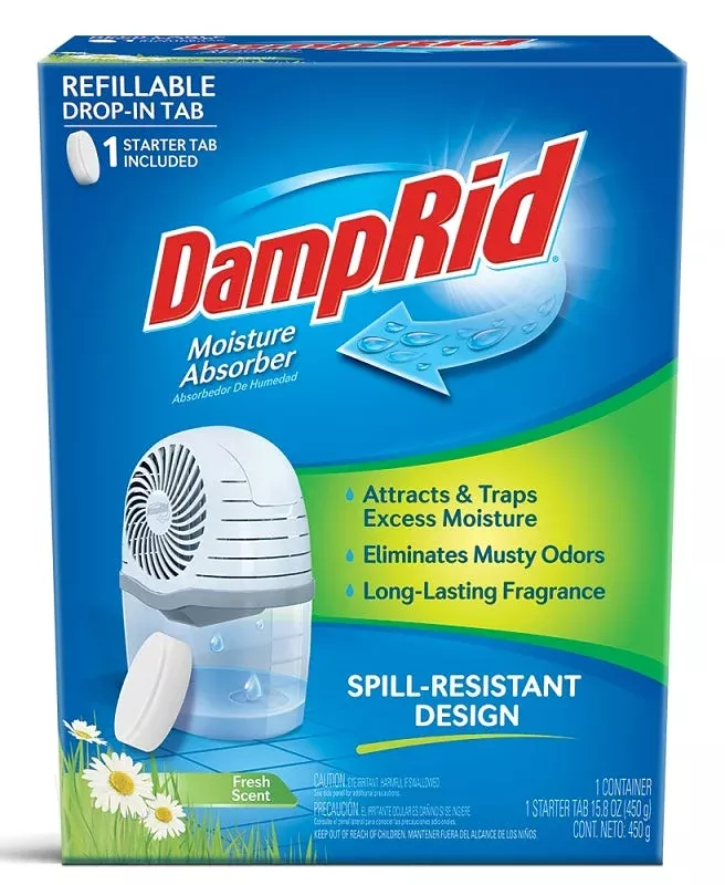 DampRid FG96FSSB Reusable Drop-In Tab Moisture Absorber Starter Kit, 1