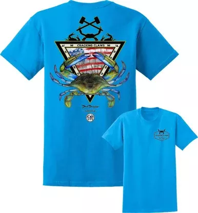 David Dunleavy American Blue Crab T-Shirt – Sapphire– X-Large