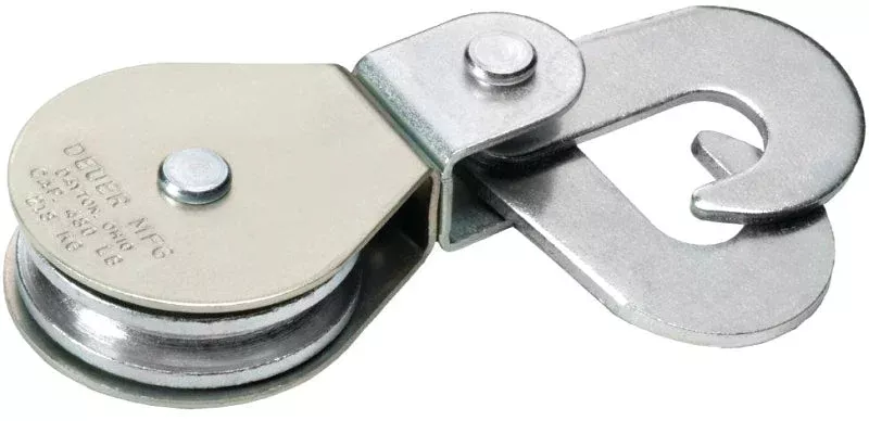 Deuer DB-20HS Scissor Hook Block, Swivel Eye, 1/4 in Rope, 480 lb Work
