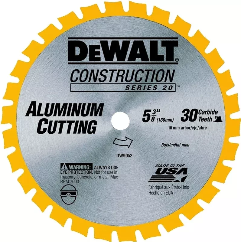 DEWALT DW9052 Circular Saw Blade, 5-3/8 in Dia, 10 mm Arbor, 30-Teeth,