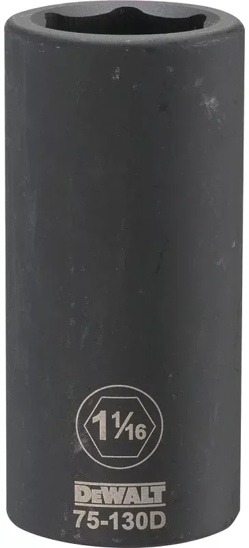 DEWALT DWMT75130OSP Impact Socket, 1-1/16 in Socket, 1-13/32 in D Sock