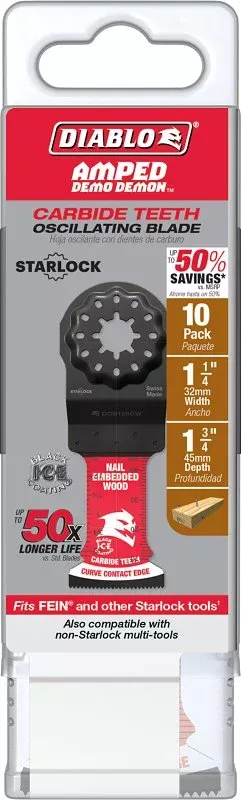 Diablo AMPED, Demo Demon DOS125CW10 Oscillating Blade, 1-3/4 in D Cutt