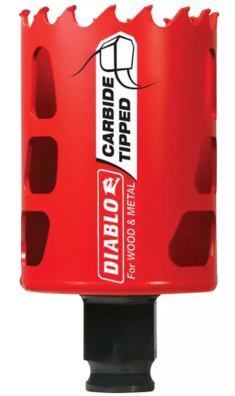 Diablo DHS1875CT GP Hole Saw, 1-7/8 in Dia, 2-3/8 in D Cutting, 3/8 in