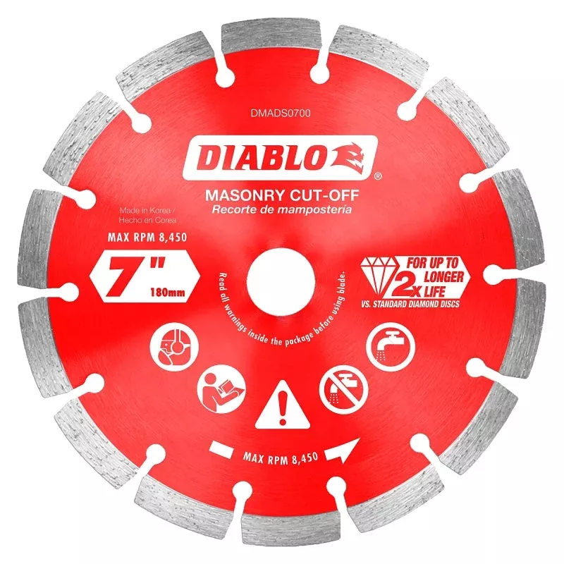 Diablo DMADS0700 Series Saw Blade, Cut-Off Disc Blade, 7 in Dia, Segme