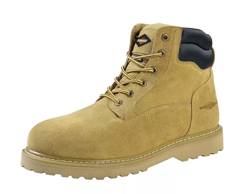 Diamondback 1-9 Work Boots, 9, Extra Wide W, Tan, Suede Leather, Lace-