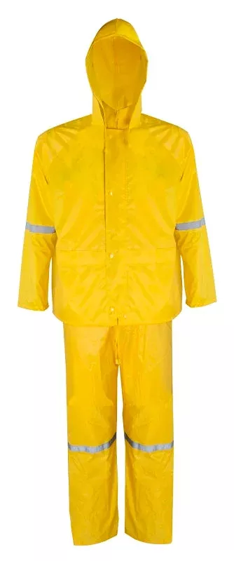 Diamondback RS3-01-M Rain Suit, M, 41 in Inseam, Polyester, Yellow, Co