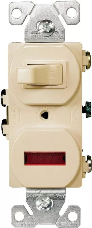 Eaton Wiring Devices 277V-BOX Combination Toggle Switch, 15 A, 120/277